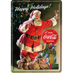 Retro juleskilt Santa med cola 
